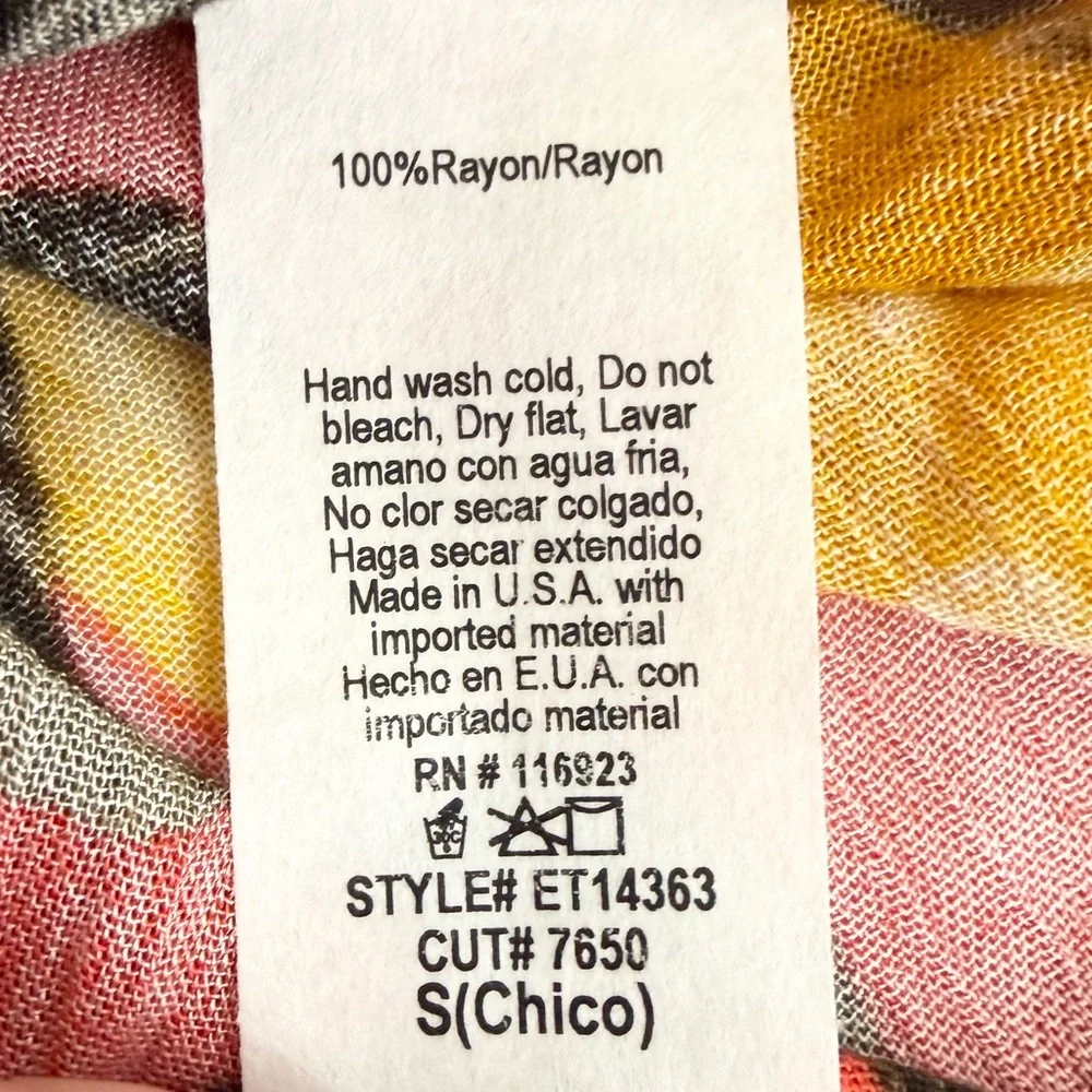Easel Lemon Graphic Cold Shoulder Loose Flowy Top Small